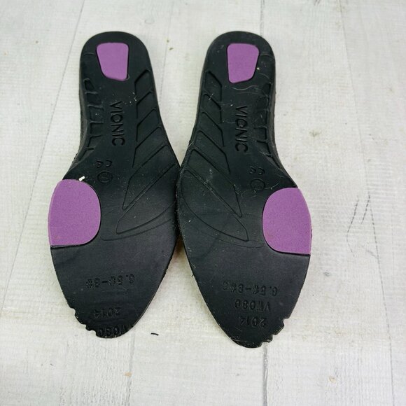 Vionic ANTONIA Burgundy Suede Leather Arch Support Slip On Wedge Shoes Sz 6.5 W - Picture 11 of 16